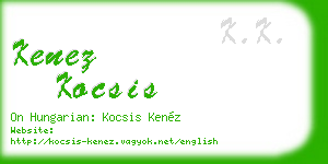 kenez kocsis business card